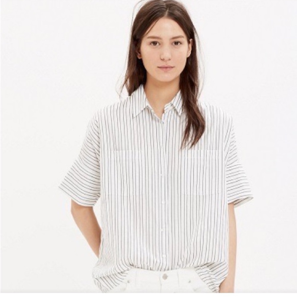 Madewell courier shirt Top Blouse White size XS academia cotton